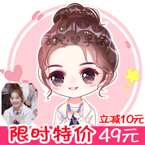 Q version head portrait cartoon head portrait cartoon turn to hand drawing custom wechat couple head portrait invitation design sweetheart hand drawing