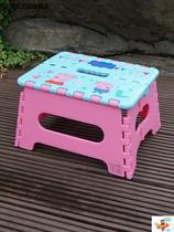Thickened folding stool childrens Maza small bench portable chair non-slip plastic space-saving low stool Page Japanese