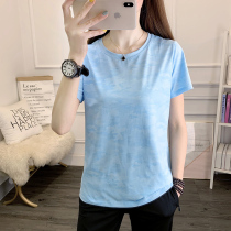 Quick-drying clothes for women short-sleeved thin outdoor sports running camouflage ice silk summer quick-drying top loose round-neck t-shirt for men