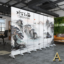 Modern screen partition living room folding mobile simple hotel bedroom porch fabric double-sided folding screen
