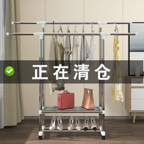 Drying rack floor-to-ceiling folding indoor single pole drying hanger bedroom hanger home simple cold clothes rack