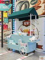 Shopping mall promotion table display stand mobile stall car supermarket sales car outdoor iron flower stalls cart