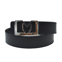 Golf simple men sports and leisure business black buckle pure cowhide leather belt outdoor fashion leather belt