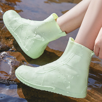 Rain boots rainproof waterproof rain boots Adult mens and womens non-slip thickened wear-resistant childrens rain shoes cover short tube summer water shoes