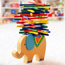 Kindergarten small class middle class big class elephant balance wooden Color Stick Children parent-child table game beneficial intelligence toy