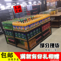 Pile head display rack Supermarket steel wood milk beverage food multi-function display container pile promotion table gift box