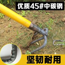Rake tool rake farmtool to catch iron grass rake agricultural grass rake hoe two teeth three-tooth steel crawl