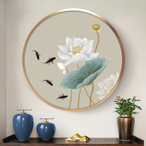 New Chinese Lotus nine fish figure cross stitch 2021 New embroidery small piece thread embroidery Living Room restaurant own hand-made thread embroidery