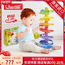 Enlightenment quercetti Rainbow Circle Tower Baby Puzzle Turn Music Track Ball Childrens Stored Music Toys One Year