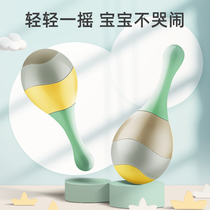 Baby toy small sand hammer newborn baby head up early education chasing hearing grasp training can bite rattle Red