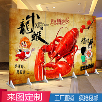 BBQ restaurant spicy crayfish shop screen seafood shop roll string night snack hot pot restaurant retro Net red partition wall