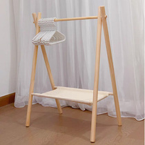  Dog wardrobe hanger Floor solid wood pet cat wardrobe coat rack Small clothes storage rack Kindergarten children