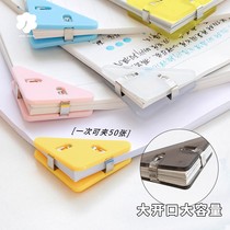 This Lady corner clip student test paper storage simple ins Wind transparent real color large capacity triangle file clip stationery book clip sorting material artifact small clip office clip