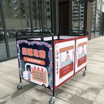 The small table is stacked with the cart the shop can be placed on the price and the shelves are sold.