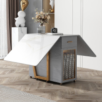 Eurasian Imperial nest light luxury folding dining table and chair combination Table Rock board household small apartment retractable multifunctional dining table
