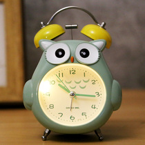 Small alarm clock students with silent boy cartoon children female cute bedroom bedside luminous creative super large sound