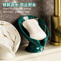 Soap box light luxury wind leachate ceramic soap box creative home toilet non-punch soap storage rack