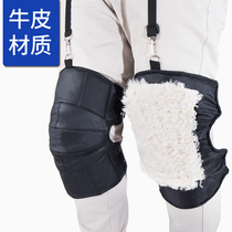  New motorcycle electric car knee pads leather wool winter windproof leggings men and women cycling protective gear heating plus
