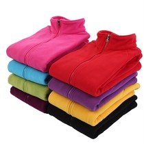 Autumn and winter fleece womens outdoor Tide brand cardigan plus velvet jacket mens thick warm double-sided fleece sports coat