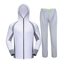 Summer outdoor fishing sunscreen clothing fishing clothing breathable ice silk sunscreen clothes Mens long-sleeved fishing suit suit