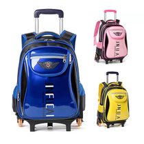 Primary school bully waterproof tie rod schoolbag Primary School students 2-3-6 grade boys and girls climbing stairs with wheels children hand dragging