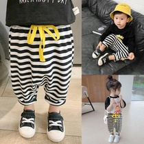 Childrens clothing Boys pants Spring and summer childrens cotton pants Girls Harun pants Childrens anti-mosquito pants Womens large pp pants Korean version