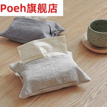 Japanese style simple tissue cover home living room homestay cotton linen fabric drawing box car creative storage bag ins ins