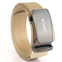 Thickened nylon canvas belt men toothless automatic buckle belt youth extended Leisure outdoor belt