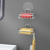 Punch-free stainless steel soap holder toilet creative paste drain soap box holder wall-mounted soap box