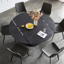 Rock plate square dual-purpose dining table rotatable telescopic round table household small apartment modern simple multi-function deformation table