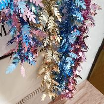 Festive Decoration ribbon color strips wool flower wedding room shop shopping mall June 1 Childrens Day kindergarten hanging ornaments