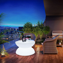 LED Luminous Balcony Bar Table Creativity Bar High Foot Table Outdoor Light Lavish Wine Table Clear Bar Activity Bar Table And Chairs