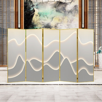 There is light in the deep seaaluminum alloy metal screen partition wall simple modern folding mobile living room hotel occlusion