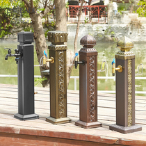 Antique outdoor column copper faucet antifreeze crack Villa outdoor floor-to-ceiling garden water pipe courtyard water plug low model