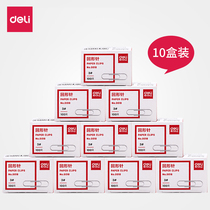 (10 boxes)Deli silver metal paper clip Paper clip Money use office use Affordable type 0018 getting better and better