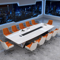 White Baking Paint Conference Table Large Small Meeting Table Long Table Fashion Brief Modern Office Negotiate Table And Chairs Combination