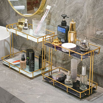Light luxury wash table cosmetics shelf toilet bathroom toilet wash table surface light luxury desktop double storage