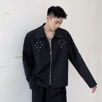 Autumn dark ruffians handsome niche profile jacket mens Tide brand Korean casual loose baseball uniform hair stylist coat men
