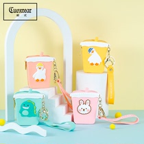 Zero wallet woman 2021 new mini student Korean version cartoon cute mouth red bag coin containing bag headphone bag bag