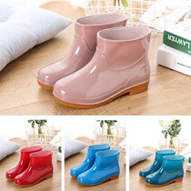 Water Shoes Women Low Helps Adults Middle Cylinder Rain Shoes Women Plus Suede Short Drum Fashion Summer Water Boots Women Anti Slip Rain Boots Women Waterproof Shoes