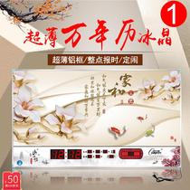 20189 new electronic perpetual calendar home living room digital landscape wall hanging watch creative ultra-thin wall wall calendar