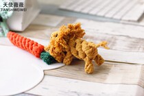 Pet molar tooth cleaning toy cotton rope woven carrot hand woven tooth cleaning pet toy dog toy