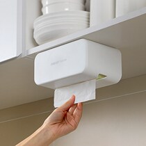 Nordic Free Stiletto Kitchen Wall-mounted Tissue Box Toilet Bathroom Pumping Paper Box No Mark-upholstered paper towel containing box