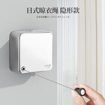 Balcony invisible clothesline toilet Clothes Clothes Clothes indoor hanging rod stainless steel non-hole telescopic drying rack