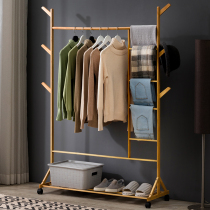 Cloakclothes rack floor hanging clothes hanger airing folding indoor solid wood simple bedroom home clothes mesh red shelve cabinet