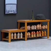 Shoe changing stool Domestic doorway Shoe cabinet wearing shoes can sit strip bench cloakroom Sofa Solid Wood Soft Bag Cushion