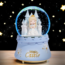 Castle Princess crystal ball music box ornaments children Girl Girl glass ball dream snowflake Music Box