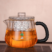 Bubble teapot single pot glass tea water separation household heat-resistant high temperature small green tangerine special tea maker cooking teapot small