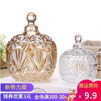 The box of candy glass transparent European style plate of candy personality creative put snacks in the basin living room