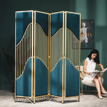 High-end Ming war Japanese landscape screen partition Living room beauty barbershop Hotel folding mobile entrance home decoration